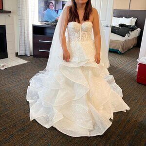 Sparkling Ivory Strapless Bridal Gown